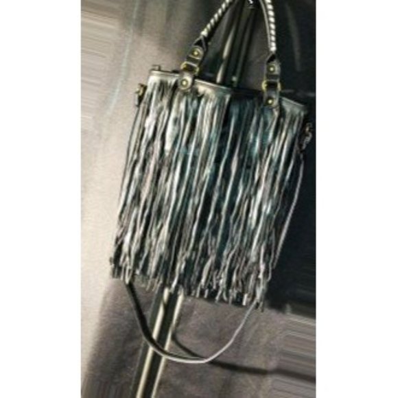 Vintage Leather Handbag - Fringe Tassel - NWOT - Picture 1 of 6